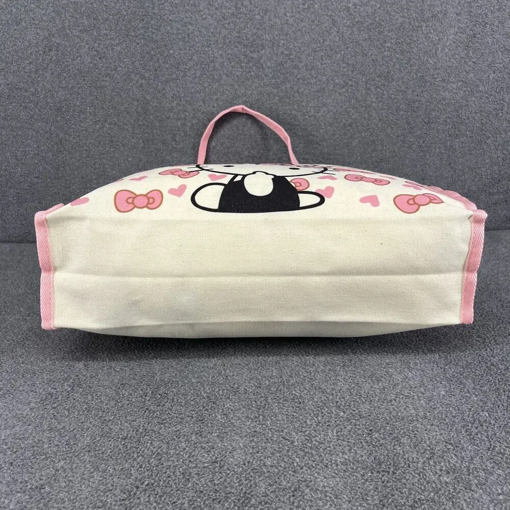 Hello Kitty Canvas Style Pink Tote Bag‎ Sanrio Miniso Kawaii Reusable Canvas